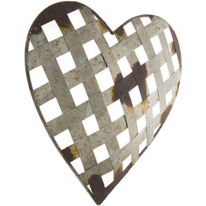 Mission Gallery Silver Metal Heart for Wall Decor - Piece of Art for Home Interior in Distressed Rustic Style